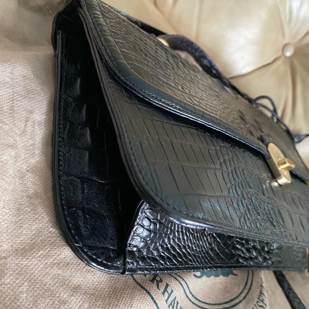 NWOT Vintage Brahmin Amata Rose Tassel Bag & Charm Leather Croc Lady FIRM PRICE - Picture 11 of 16